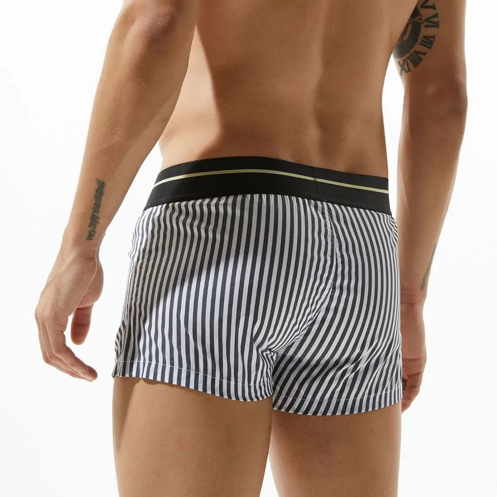 Yehan Men\'s Underwear Striped Plus Size Boxer Women Homme 100% Cotton Calzoncillos Boxer Hombre Loose Arrow Pants Men Underpants