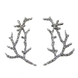 15pcs/lot Alloy Vintage Silver Color Necklace Pendant Bracelet Branches Handmade Craft Jewelry Making Finding  52*35mm  35352