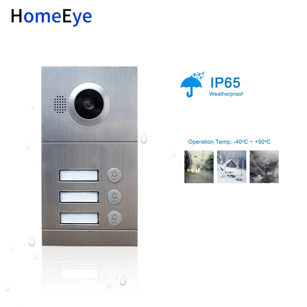 HomeEye 3 Button Door Access Control Panel 720P POE Supported