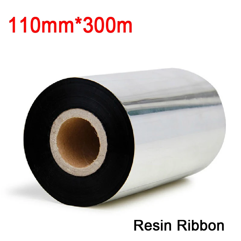 

4.33 inch *984.5ft (110mm*300M) (2pcs/lot) full resin ribbon with 1'' core widely used for transfer Label & barcode printer