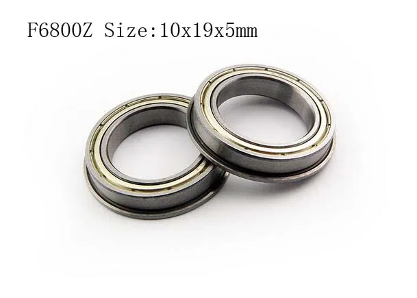 (10 PCS) F6800ZZ (10x19x5 mm) Metal Shielded (Flanged) Ball Bearing F6800Z F6800