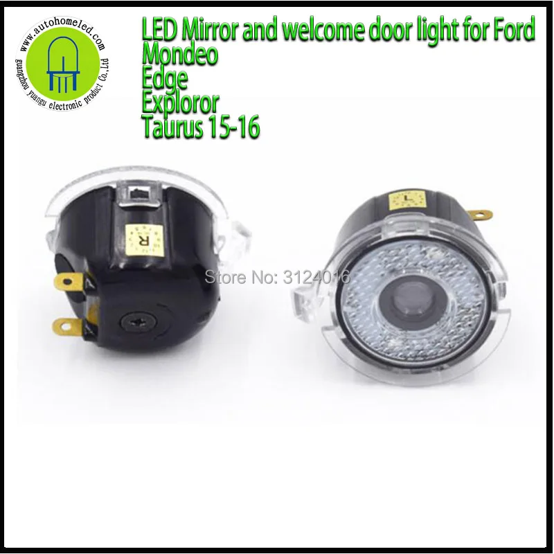 2X LED Door Projector Courtesy Welcome Light Ghost Shadow Logo Mirror Puddle Light For For d Mondeo Edge Exploror Taurus 15-16