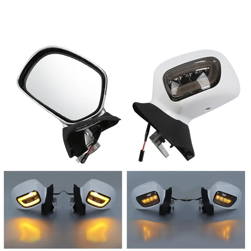 Motorcycle Side Rear View Mirrors LED Turn Signals For Honda Goldwing GL1800 2001-2017 