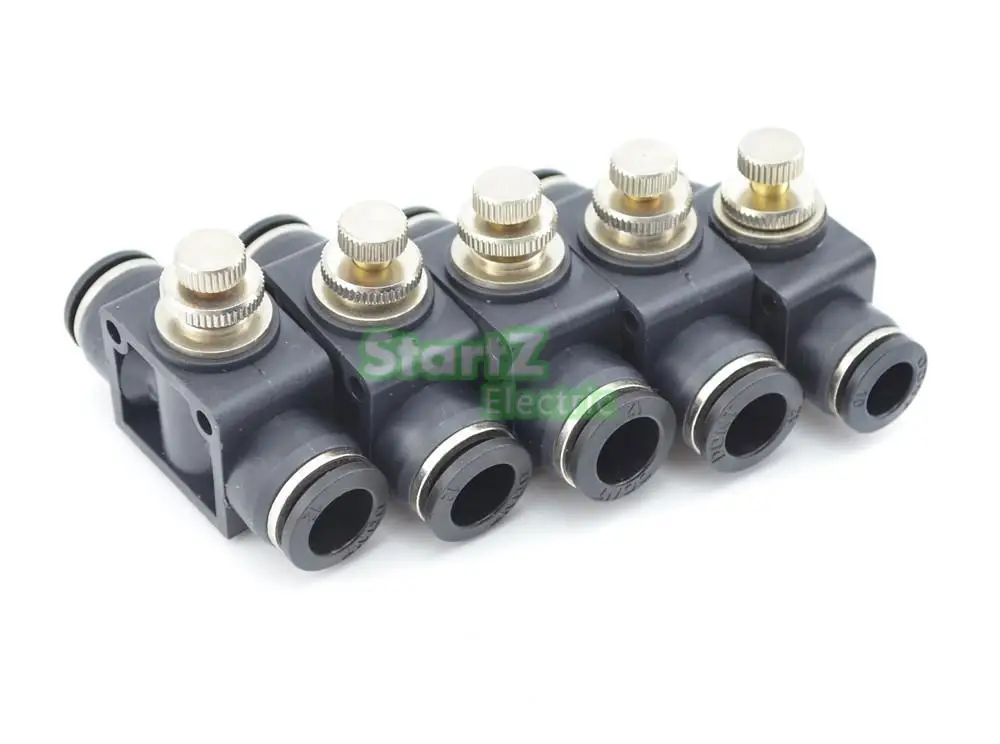 5PCS Black High 12mm Quality Flow control valve Pneumatic Fittings Pneumatic  type speed control connector DSA-12