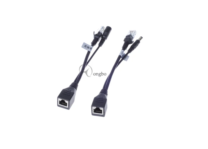 Imagem -03 - Poe Cabo Poe Splitter Power Over Ethernet Passivo Poe Injector Divisor Adaptador Kit de Cabo 10 Pares Lote Novo Preto