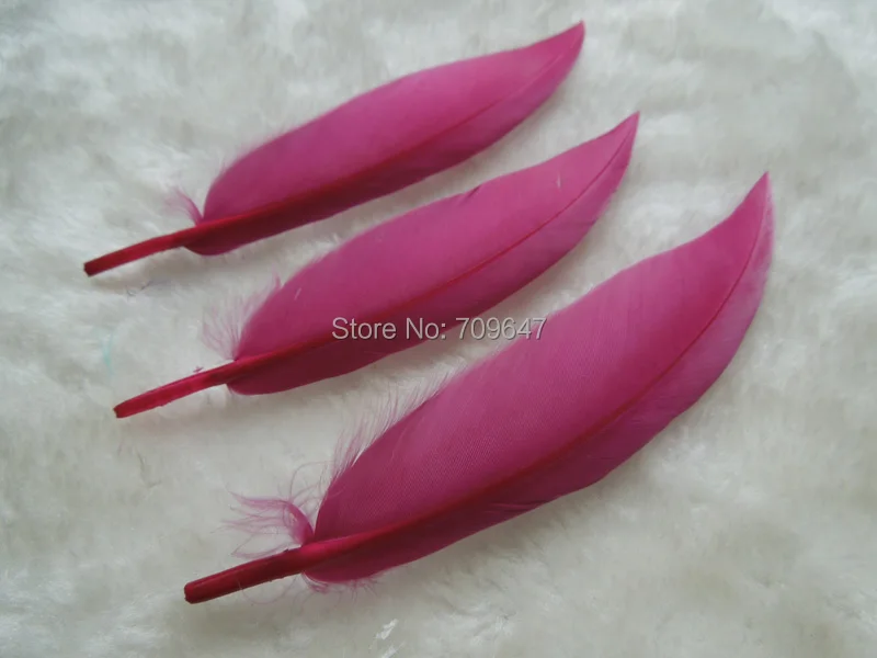 Plumas naturales, 100 unids/lote de plumas de ganso color Burdeos curvadas de 9-15cm, plumas de ganso amaranto para artesanía, boda