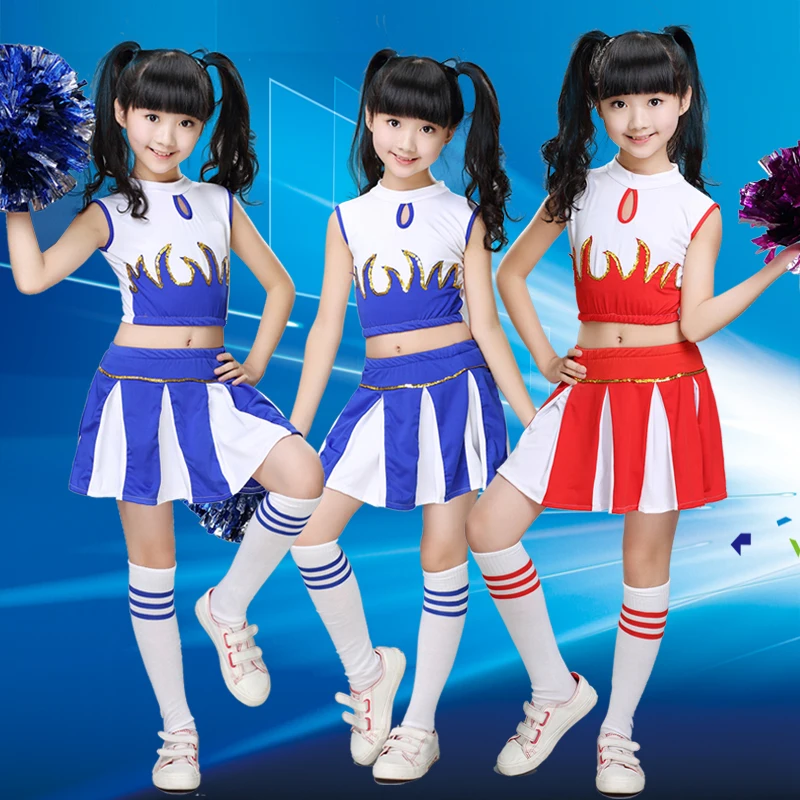 Ensemble d'uniformes scolaires pour filles, Costumes de Jazz pour enfants, costume de concours pour filles, Costumes de pom-pom Girl