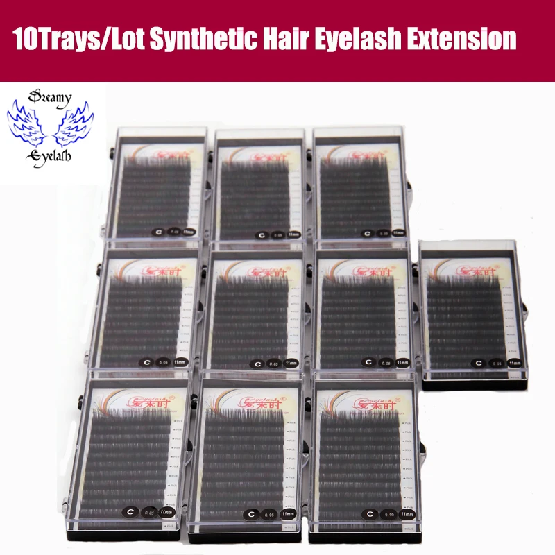 12 Lines Silk Volume Eyelash Extension Soft Natural Long Lashes B/C/D Curl Individual Eyelashes with Free shipping