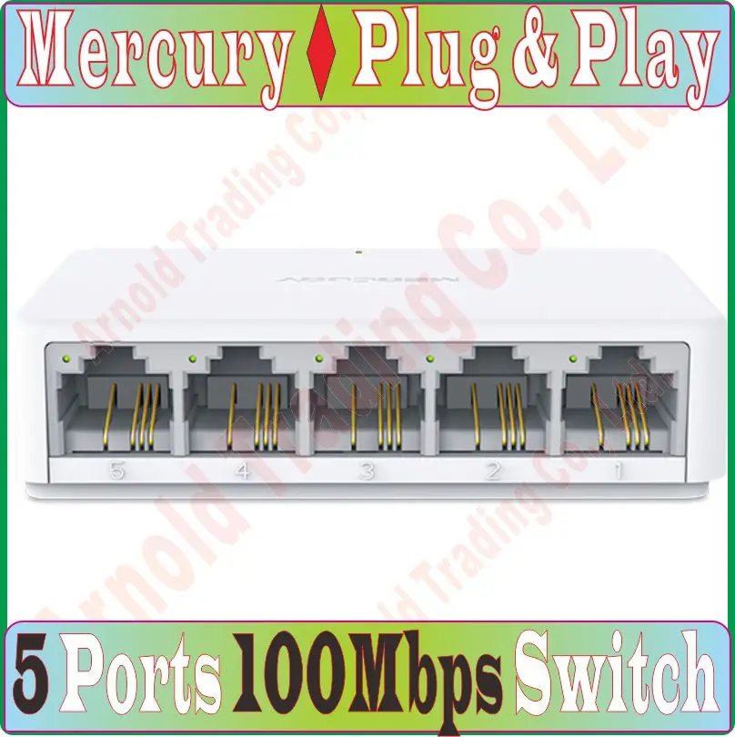 

Mini Desktop Ethernet Network Switch Mercury S105C 5 ports 100Mbps Switch, Network Switches, Plug&Play, Replace tenda S105