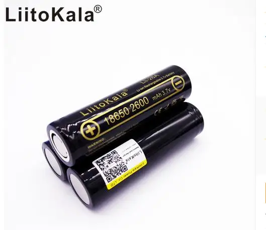 LiitoKala-batería recargable de iones de litio para linterna, pila recargable de ion de litio de 3,7 V, 18650 mAh, Lii-26A