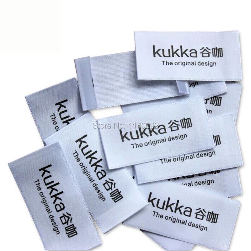 

Free shipping custom printed satin labels/garment clothing tags/woven labels/silk ribbon printing 1000 pcs a lot