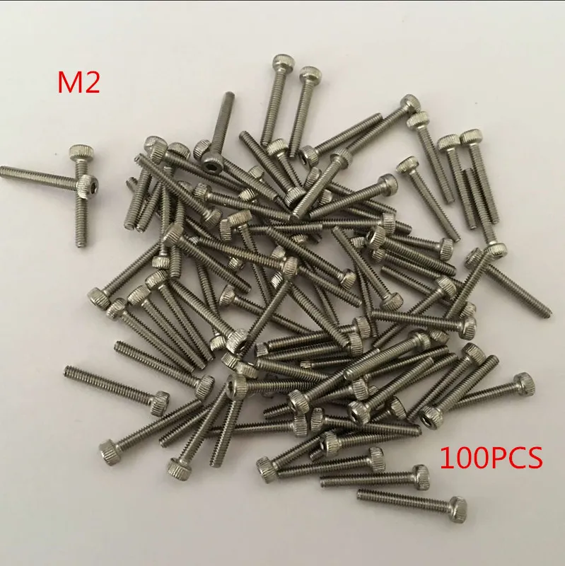 100pcs/Lot Metric Thread M2*3/4/5/6/8/10/12/14/16/20/30mm 304 Stainless Steel Hex Socket Head Cap Screw Bolts