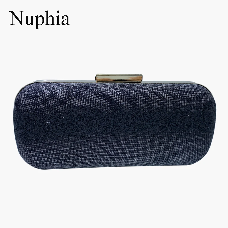 Nuphia Black Sequin Box Clutch Evening Clutch Bags and Evening Bags for Women Prom Party