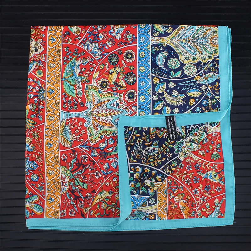 Paisley Silk Scarf Bandanna Women Scarf Fashion Brand Square Scarves Head Neck Tie Band Professional Neckerchief Drop Shipping