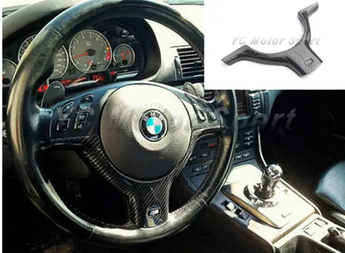 Car Accessories Carbon Fiber M3-Style Steering Wheel Cover Trim Fit For 1998-2005 E46 M3 Steering Wheel Cover Replacement