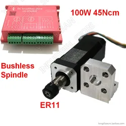Brushless spindle 100W 45Ncm DC24V Brushless spindle 42mm motor + driver + Mounting bracket ER11 Collets Match MACH3 New
