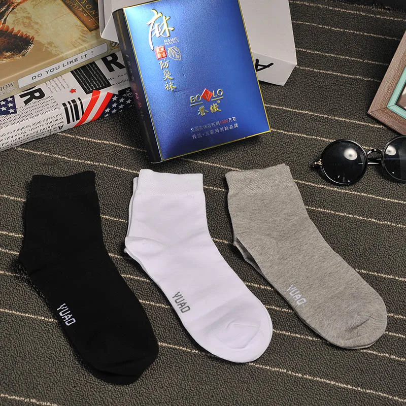 6 Pairs Good Quality Men Short Ankle Socks Deodorant Absorb Sweat Casual Fashion Male Socks Man Spring Autumn Cotton Sock Meias