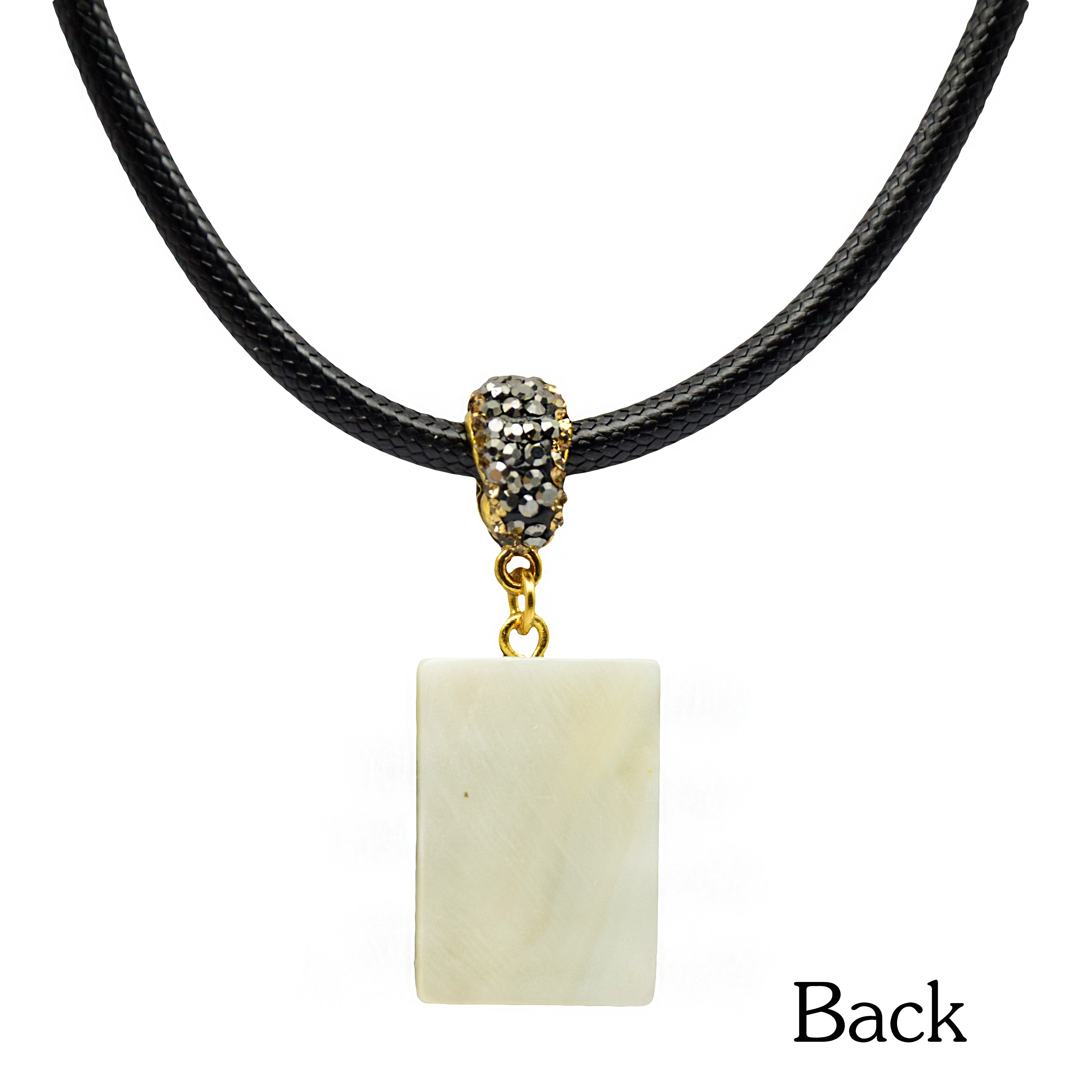 Square pendants shell necklace women diy leather rope men pearl necklace fashion jewelry making