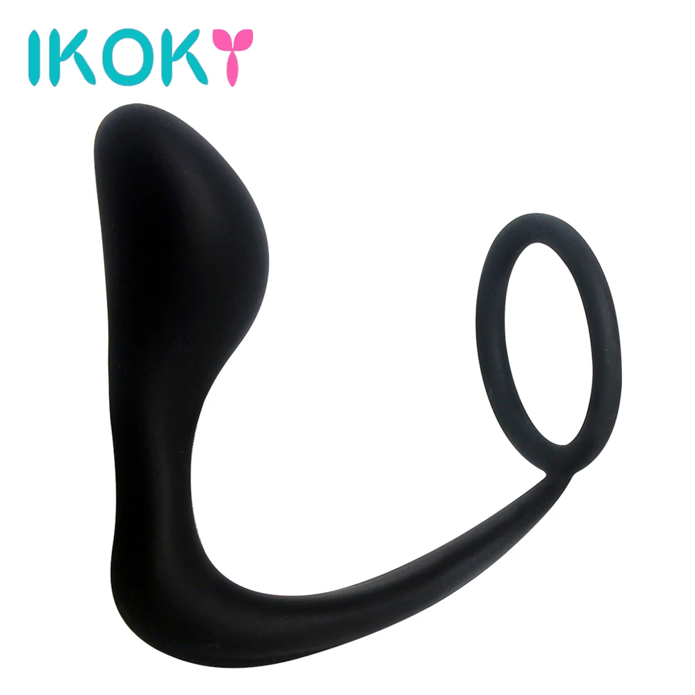 IKOKY Men Climax Silicone Fantasy Butt Plug for Men Anal Sex Toys Male Prostate Massager Cock Ring Male masturbation