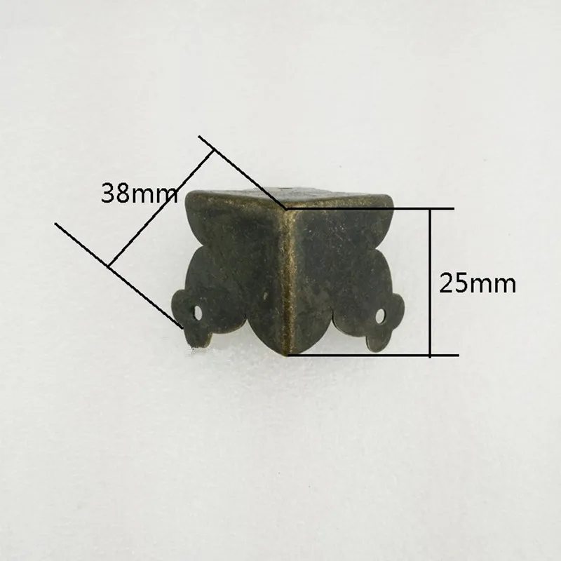 Luggage Case Box Corner Brackets Decorative Corner For Furniture Decoration Triangular 6 Holes,Bronze Tone Color,38*25mm,2Pcs