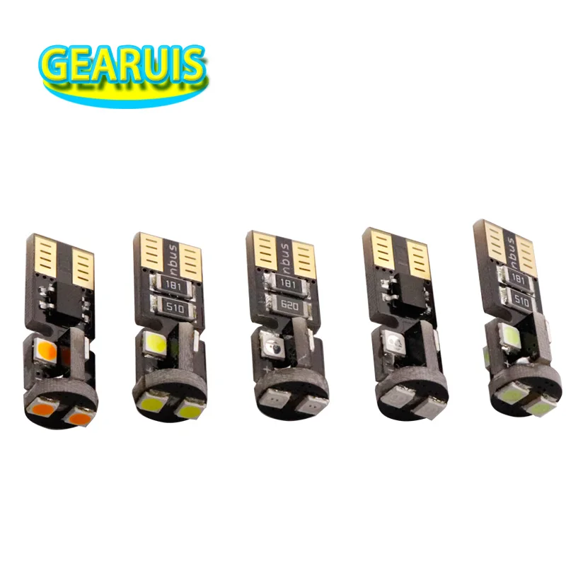 10pcs Canbus T10 non polar LED No OBC Error 6 smd 3030 Led  W5W 168 194 car interior Wedge License Plate Lamp car styling 12V