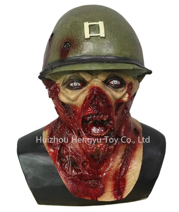 Realistic Latex Zombie Mask Rubber Halloween Demon Soldier Army Captain Lester Mask Movie Quality Fancy Dress