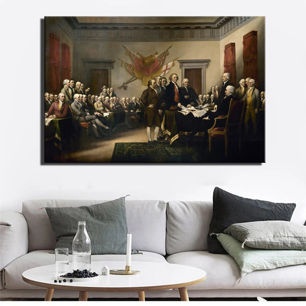 The Declaration of Independence Oil Painting By John Trumbull Print On Canvas Classical World Famous Paintings For Living Room