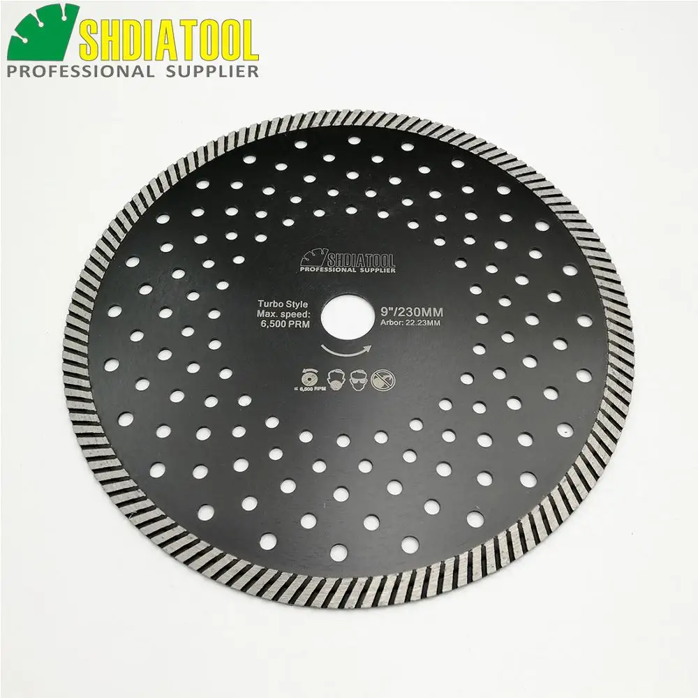 DIATOOL 3 pcs 230 MM Berlian Panas Ditekan Berlian Turbo Pisau Multi Lubang Untuk Aterial Keramik Ubin Granit Cutting