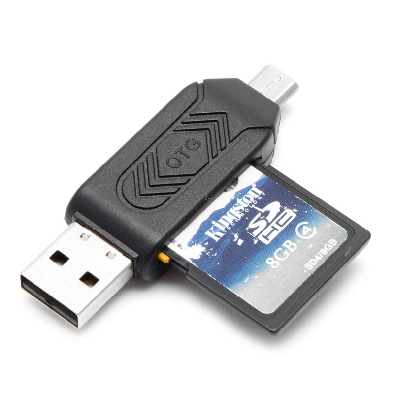 2-In-1 Micro Usb 2.0 Otg Sdxc Tf Sd Memory Card Reader Voor Android Smartphone Pc