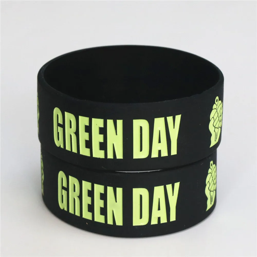 Hot Sale 1PC GREEN DAY Silicone Bracelets & Bangles Black Silicone Wristband BRACELET for Music Bands Fans Concert Gifts SH070