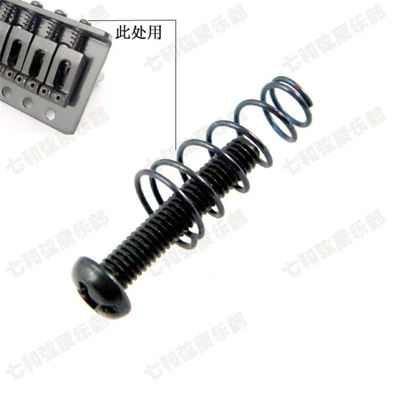 

6 Pcs Black Electric Guitar Bridge Strings Saddles Screws Springs for Single Tremolo Bridge M3*18mm Guitar Accessories Part