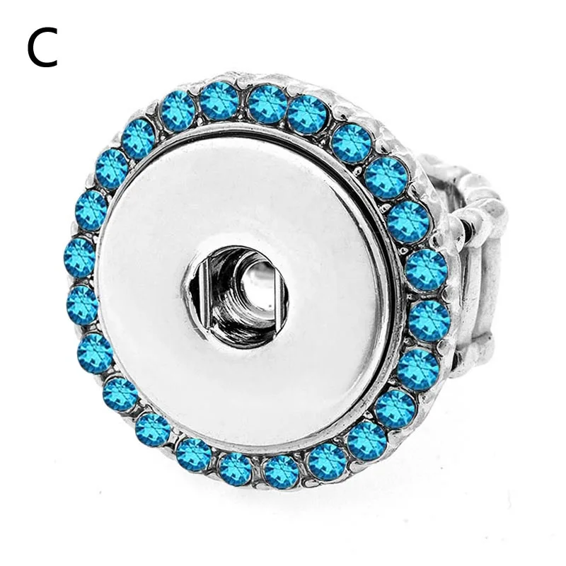 Hot sale high quality 014 flower DIY metal Adjustable ring fit ginger 18mm snap button rings jewelry charm rings for women