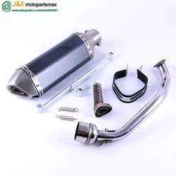 Motorcycle Modified Scooter GY6 125cc 150cc Contact Middle Pipe Muffler Exhaust Fit 157qmj 152qmi 4 Stroke Engine Slip On