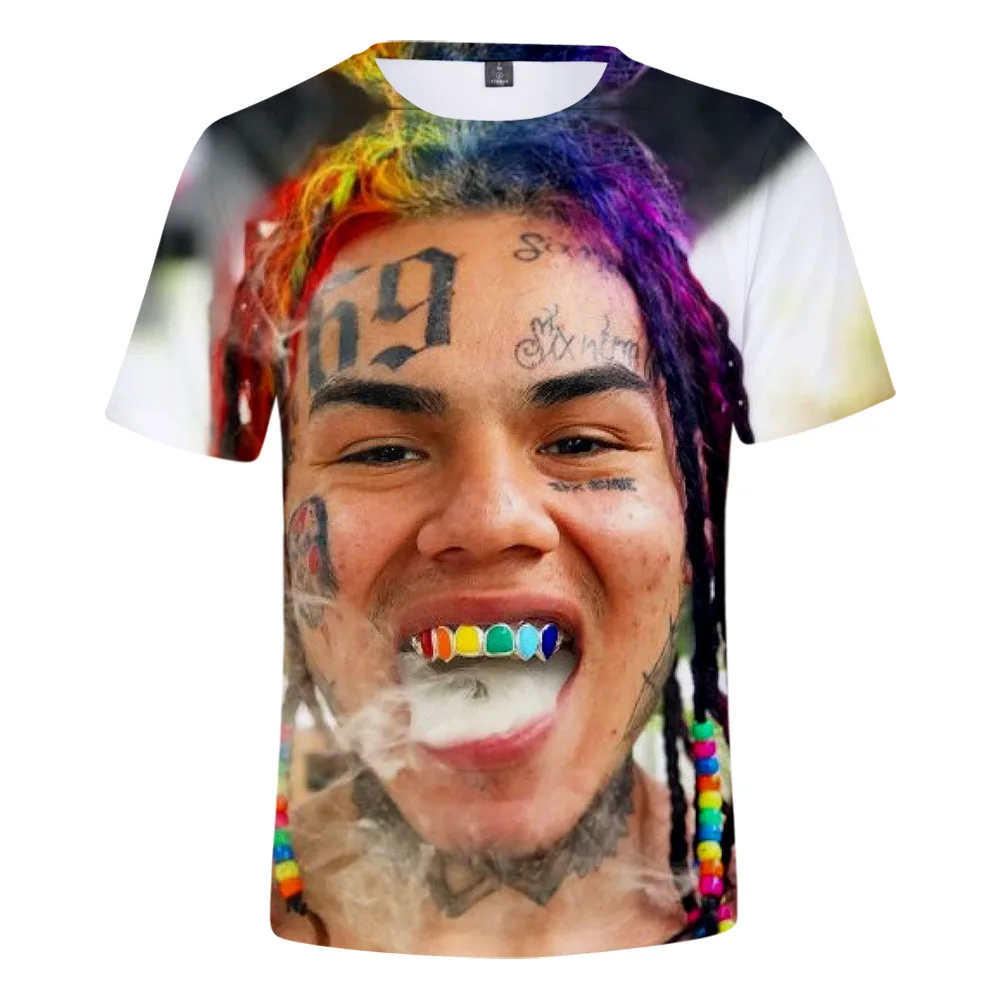 Anime Cartoon 6ix9ine 3D T Shirt Unisex Rap Singer Tekashi69 Cool T-shirt Male Female Harajuku Hipster Hip Hop Tee Shirt Homme