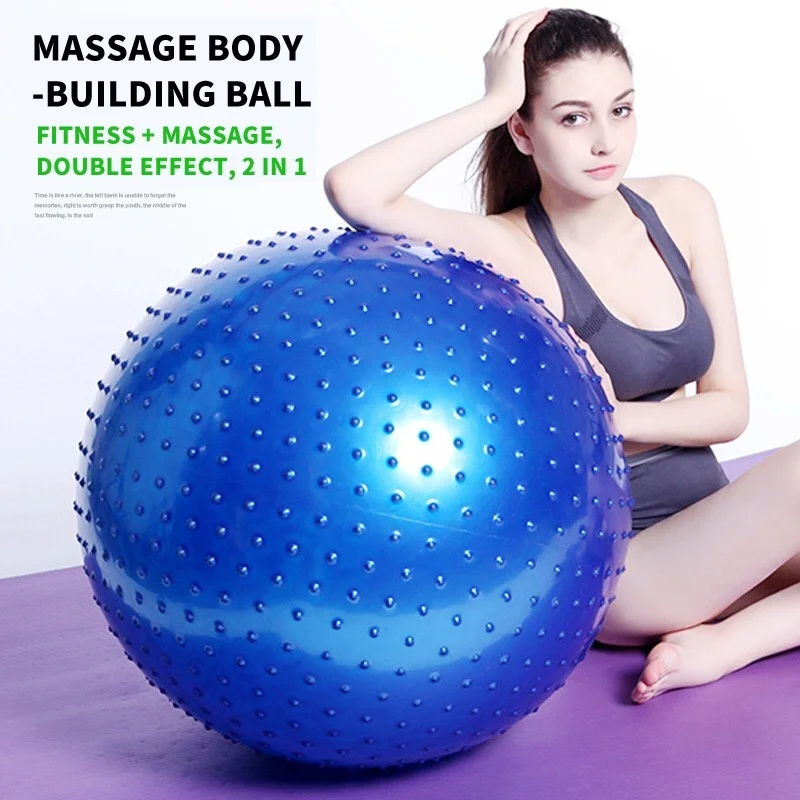 Message Point Yoga Balls Fitness Gym Balance Fitball Exercise Pilates Workout Barbed Massage Ball with Air Pump