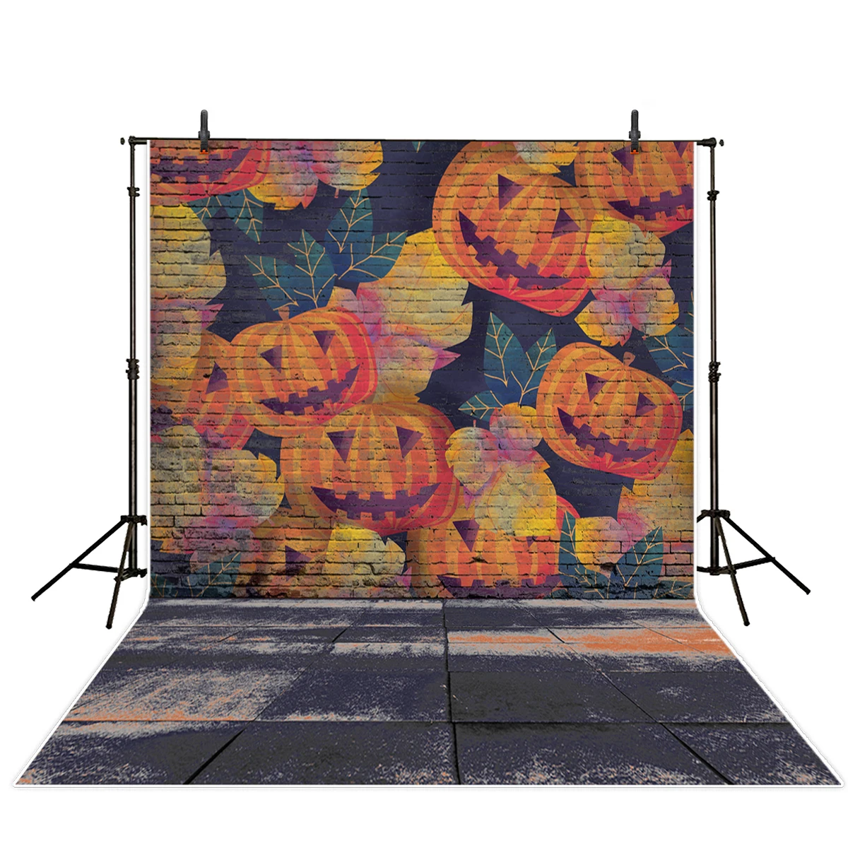 Allenjoy خلفيات للتصوير الفوتوغرافي هالوين خلفية الشر القرع الطوب جدار الكتابة على الجدران خلفية للأطفال صورة