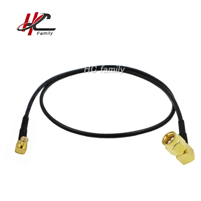 

1m 39.5in 90 degree SMA Male to 90 degree MCX male RG174 Coaxial Cable Pigtail