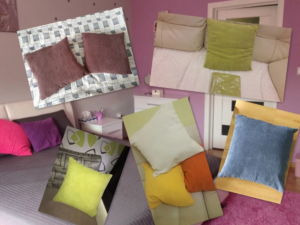 Stripe Plaid Cushion Cover Soft Polyester Corduroy Plush Solid Color Pillow Case Sofa Home Decor 40 45 50 60 70 Custom