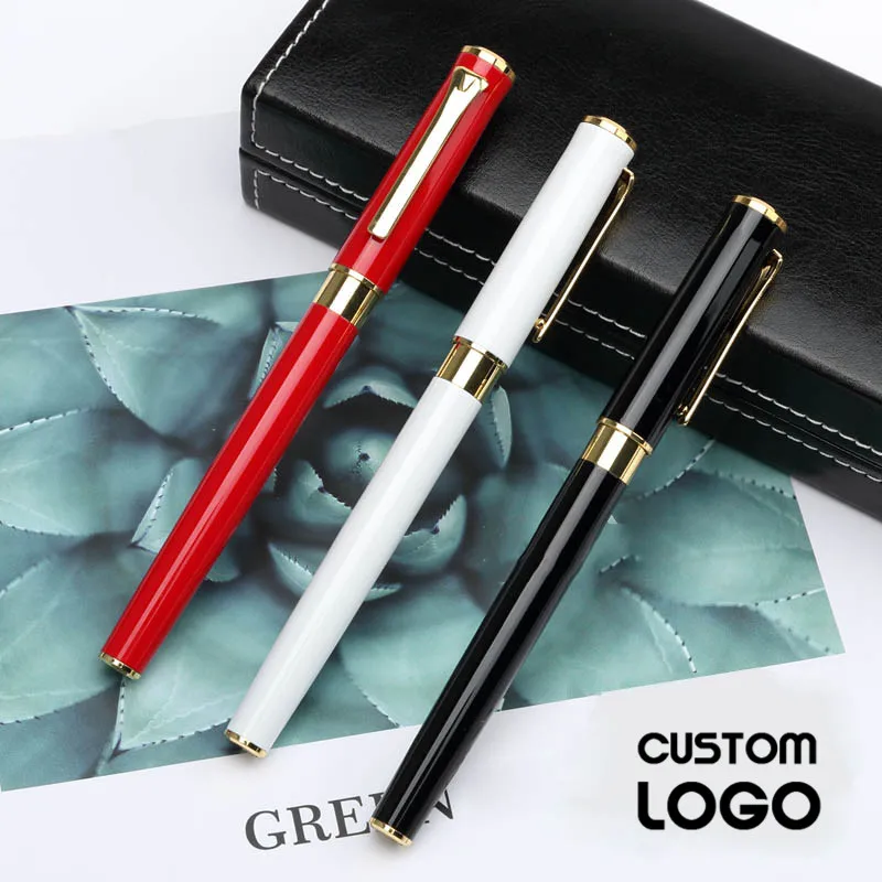 0.5mm Business High-grade Metal Gel Pens Fashion Laser Lettering Custom Logo High Quality Pens Student Stationery Office Writing