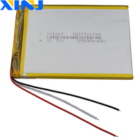 3.7V 2500mAh 9.25Wh Li Lithium Battery 3070100 Lipo Thermistor 3-Wires Repair Controller GPS E-Book PDA ipod Portable Tablet PC
