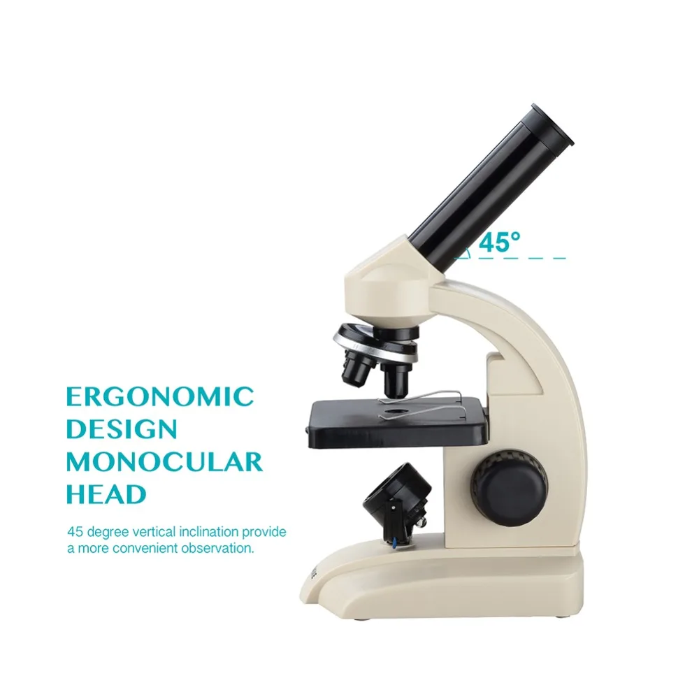 AOMEKIE-microscopio Monocular biológico 70X-400X, lámpara de fondo deslizante para observación de células de espécimen, regalo para chico educativo para estudiante de ciencias