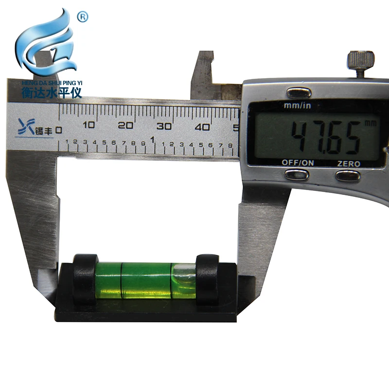 Di alta Precisione In Metallo Lungo Levell48 * 19*14mm Indicatore di Livello del Nero di Plastica Trasparente Borsette Cilindrico