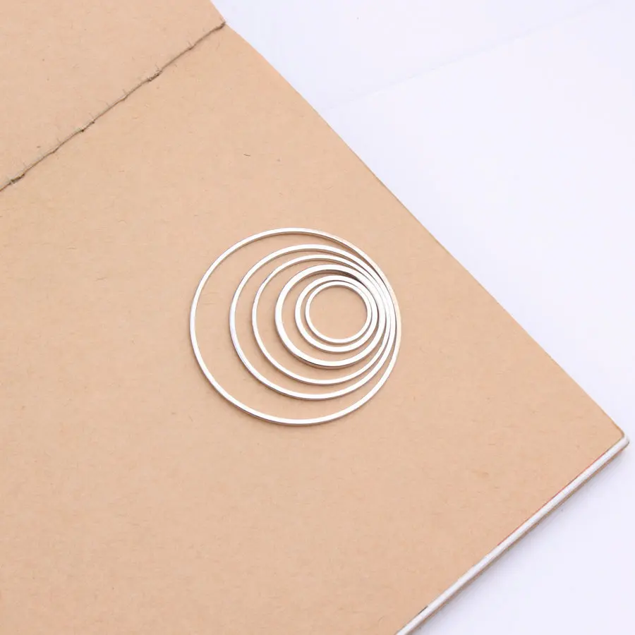 Wholesale 100pcs Geometric Graphic Circle Round Metal Charms Alloy Simplify DIY Jewelry Findings Ornament Accessories