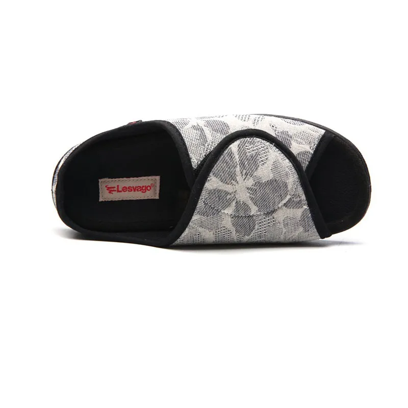 Git-Up النساء السكري النعال قابل للتعديل إغلاق رغوة الذاكرة أحذية منزلية المفتوحة تو اضافية واسعة عرض تنفس الرعاية الصحية صندل