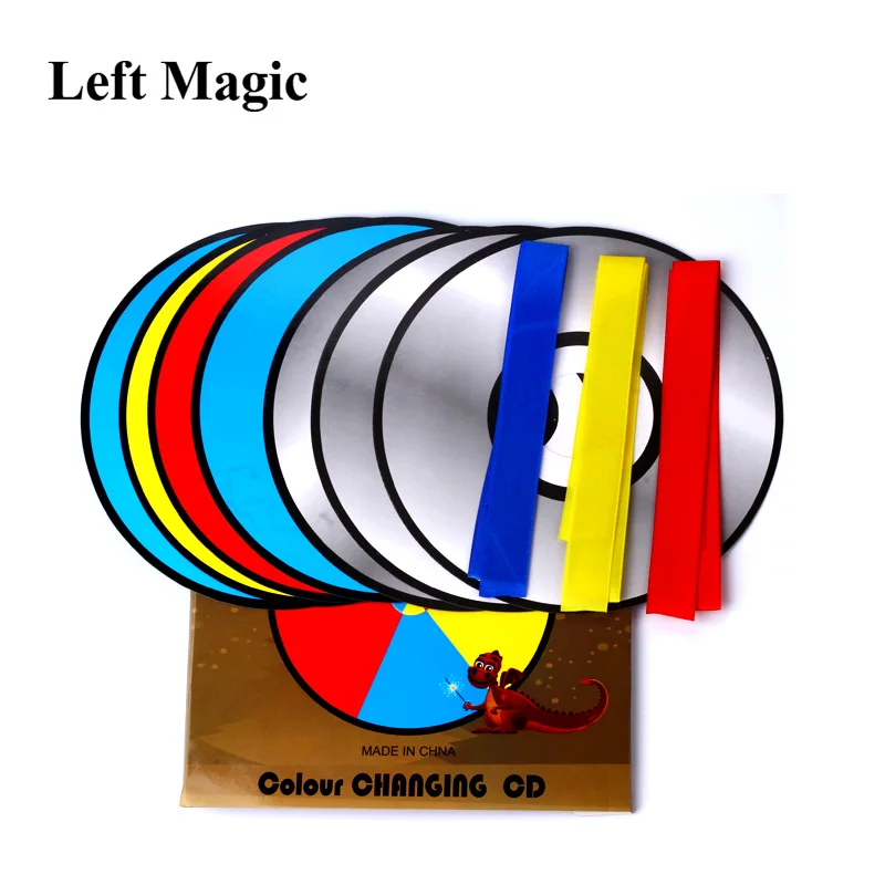 Color Changing Laser CD Magic Tricks Paper Bag Color Changing Magic CD Magic Props Stage Gimmick Illusion Accessories