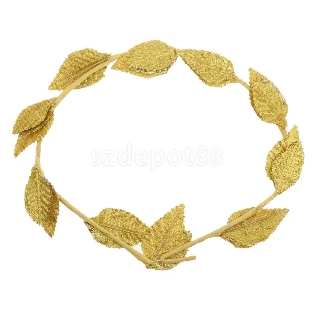 6pcs Gold Leaves Laurel Wreath Garden Headband Head Piece Tiara Fancy Dress