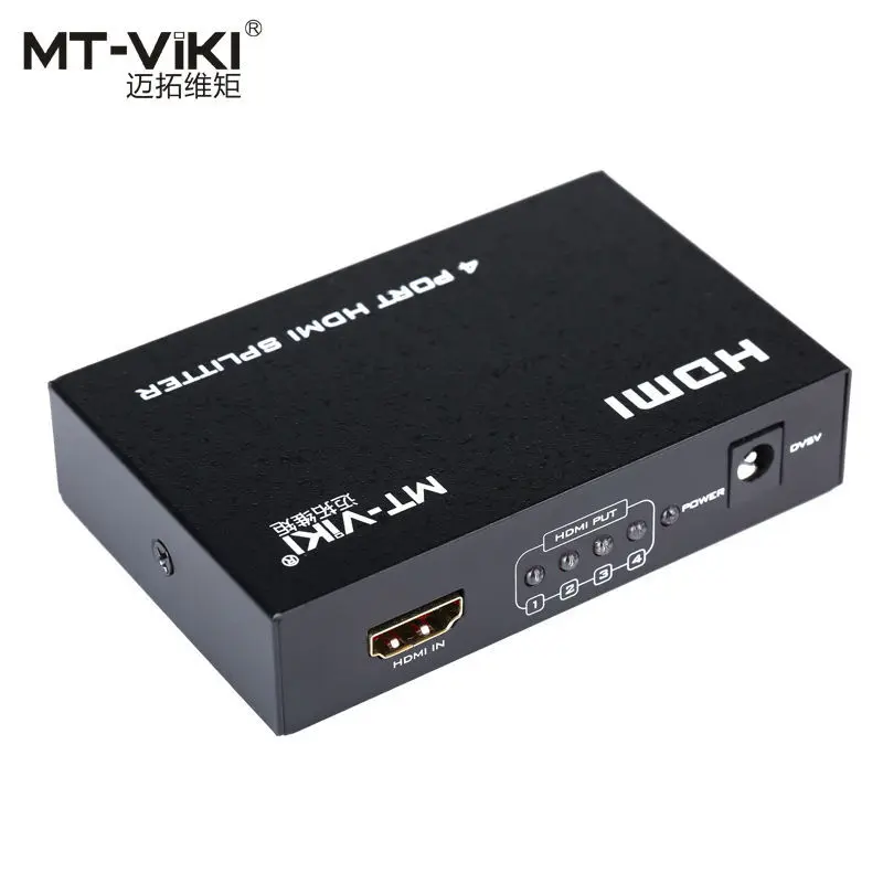 4 Port HDMI Splitter 1x4 HD Distributor 1080P FHD 3D 1 Input 4 Output 5V 2A Power Supply MAITUO MT-VIKI SP104M