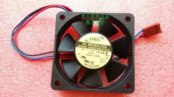 The original ADDA 60*60*15 AD0612HB-D76GL DC12V 0.13A 3 line chassis /CPU cooling fan