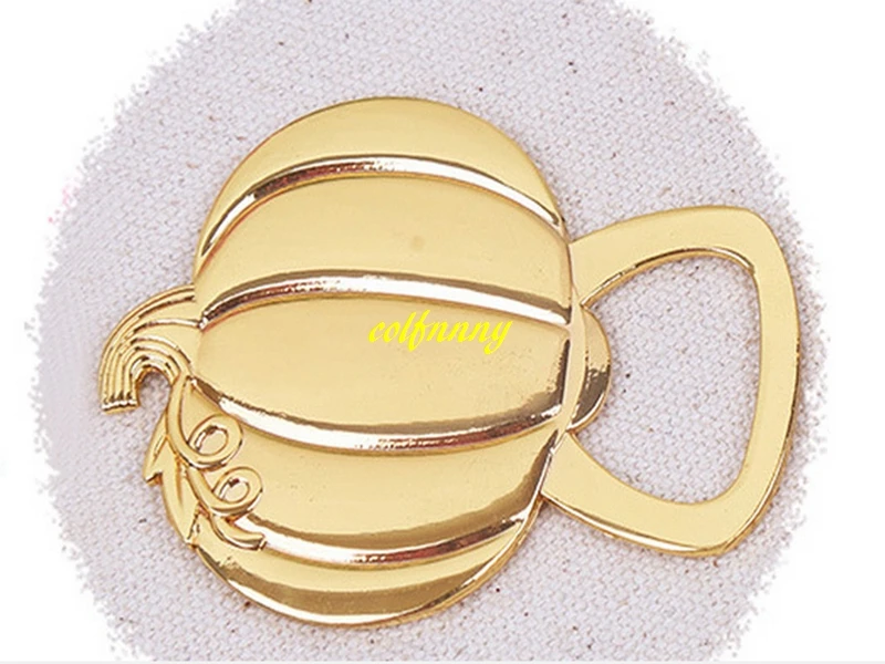 200pcs/lot Fast shipping Wedding favor gifts for guests Golden Metal Pumpkin beer bottle opener