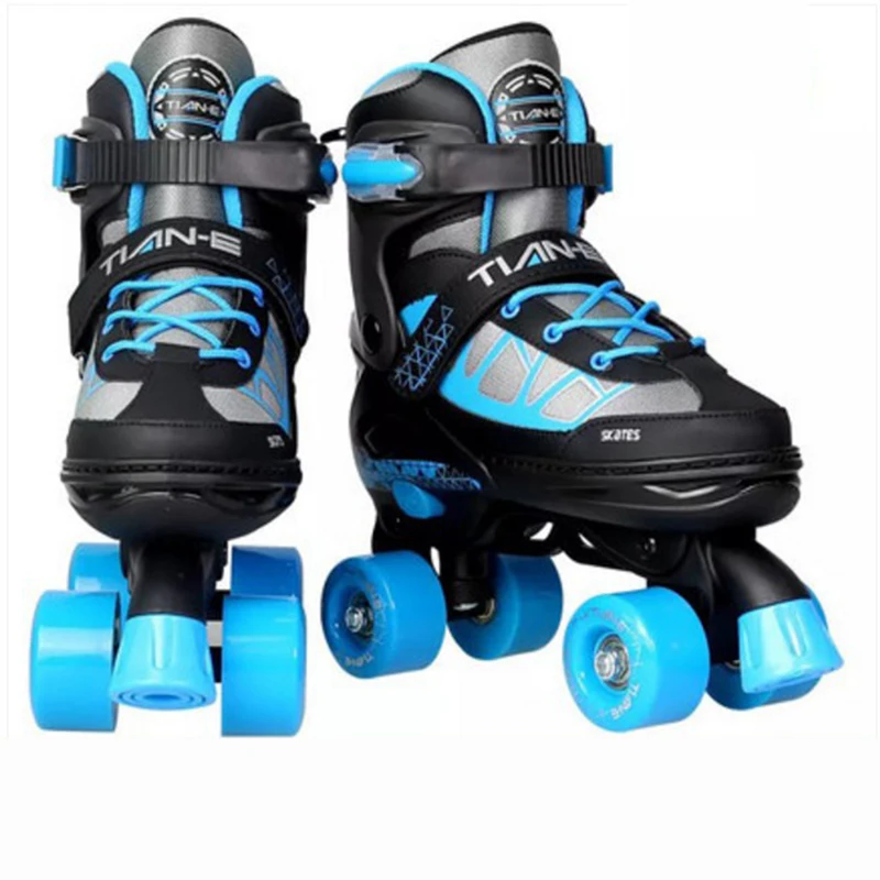 Child Roller Skating Double Row Two Line Roller Skates Shoes 4 Grade Adjustable Kids Patines En Linea 4 PU Wheels Sneakers IB22